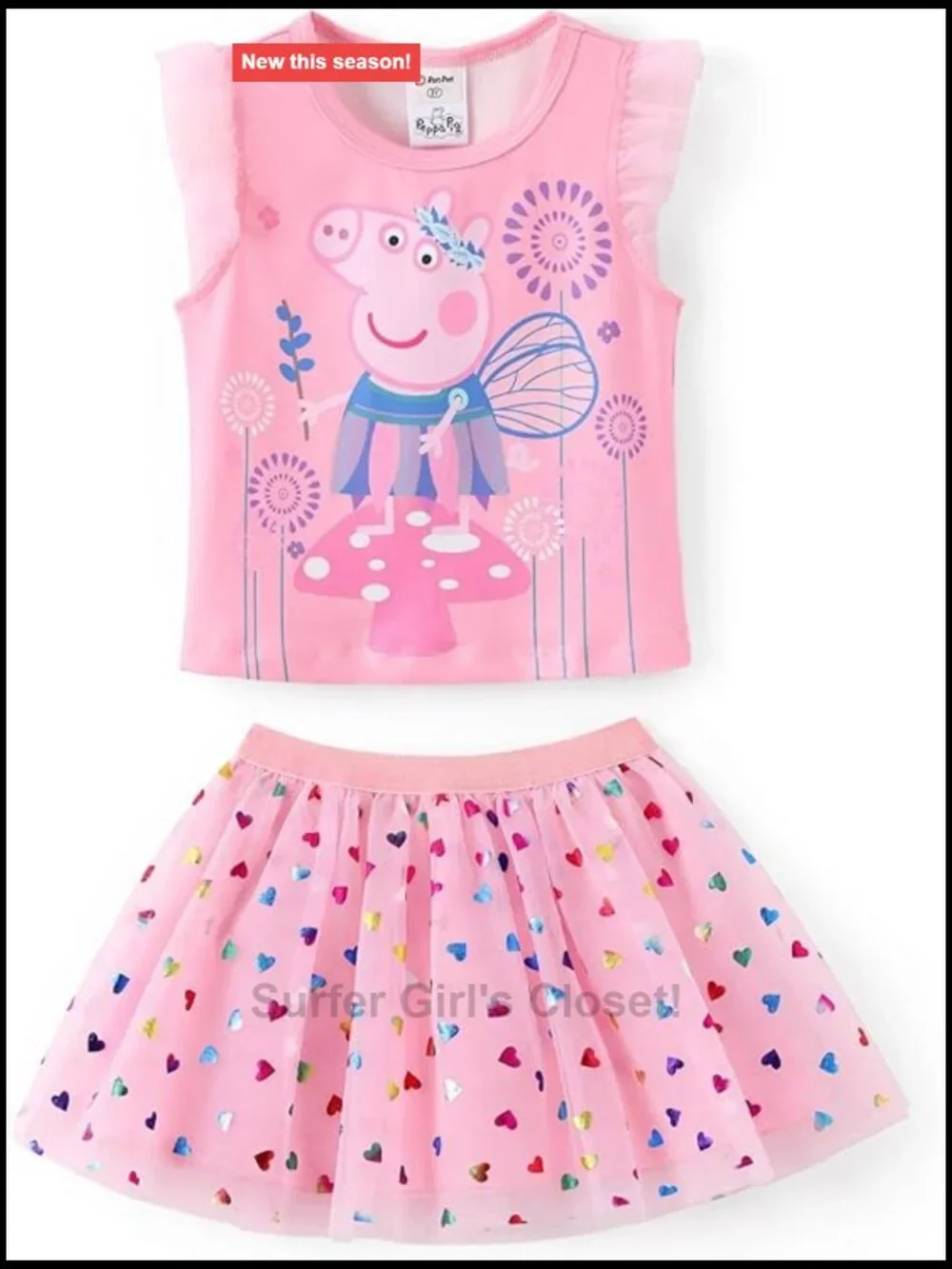 Peppa Pig Girls Long Sleeve Top and Gauze Skirt Set